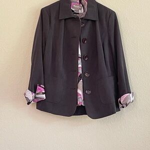 TanJay Gray Trousers,Jacket and blouse. Size 12P/14P
